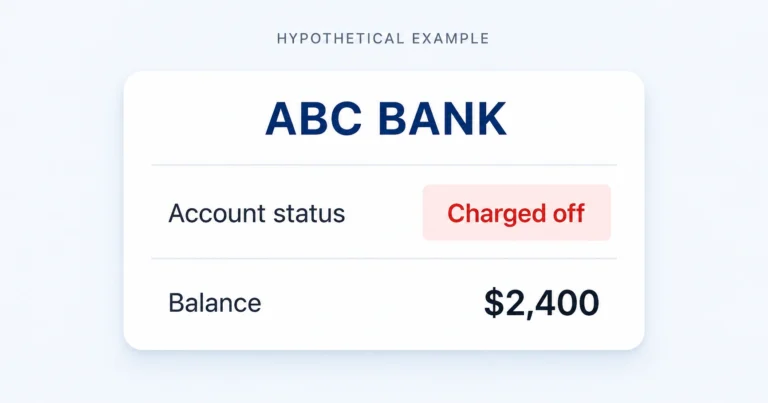 Example of a charged-off account on a credit report