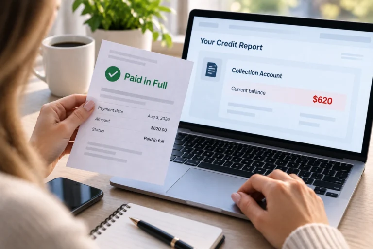 Paid collection still showing a balance on a credit report