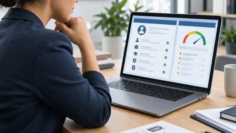 Job applicant reviewing an employment background check and credit report